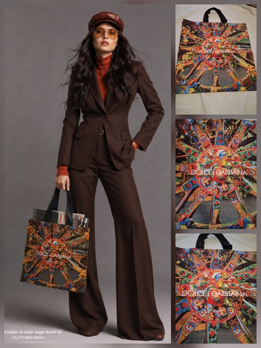 Rare DOLCE & GABBANA Multicolor Tote Bag with Carnival Wheel Print - NWOT